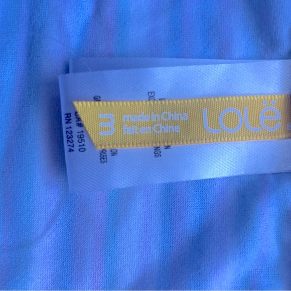 Brand new Lolë Two-piece bathing suit white, blue, pink, size medium - Picture 6 of 6